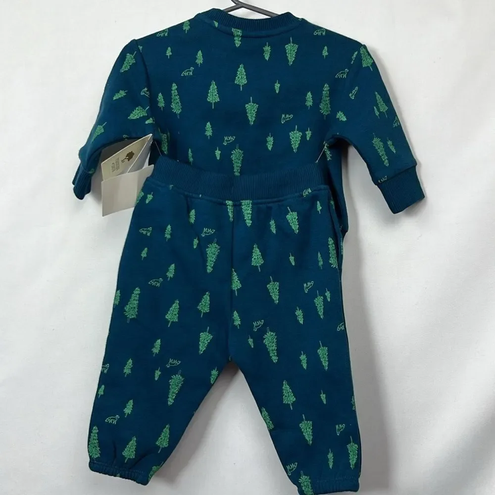 Tucker and Tate Blue Evergreen woods 2 piece sweatsuit NWT